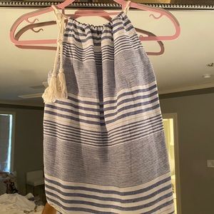 Linen top with string ties and an open back